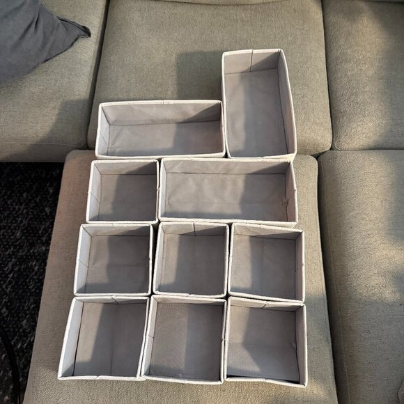 SET: Collapsible Fabric Drawer Organizers - Brightroom™ Grey - Picture 4 of 11